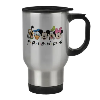 Friends characters, Stainless steel travel mug with lid, double wall 450ml