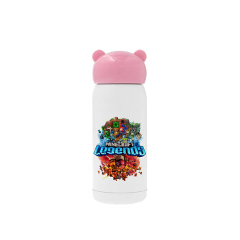 Minecraft legends, Pink stainless steel thermal flask, 320ml
