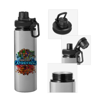Minecraft legends, Metallic water bottle with safety cap, 850ml aluminum
