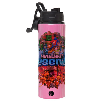 Minecraft legends, Metallic water bottle with safety lid, 850ml aluminum