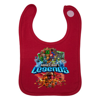 Minecraft legends, Σαλιάρα με Σκρατς Κόκκινη 100% Organic Cotton (0-18 months)