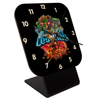 Minecraft legends, Quartz Table clock in natural wood (10cm)