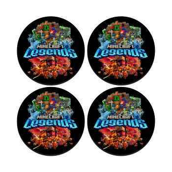 Minecraft legends, ΣΕΤ 4 Σουβέρ ξύλινα στρογγυλά (9cm)