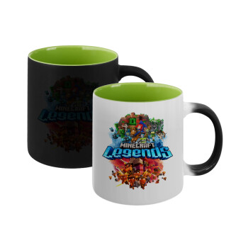 Minecraft legends, Κούπα Μαγική εσωτερικό πράσινο, κεραμική 330ml που αλλάζει χρώμα με το ζεστό ρόφημα