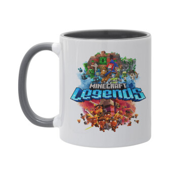 Minecraft legends, Κούπα χρωματιστή γκρι, κεραμική, 330ml