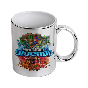 Minecraft legends, Mug ceramic, silver mirror, 330ml