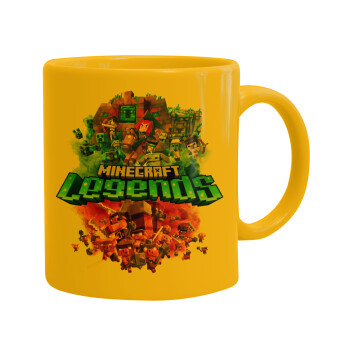 Minecraft legends, Ceramic coffee mug yellow, 330ml (1pcs)