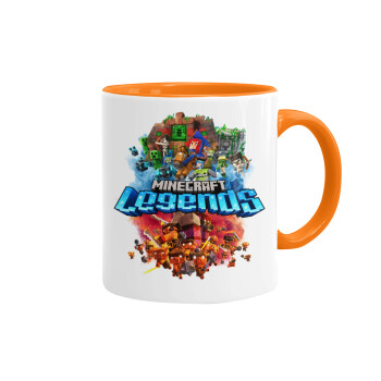 Minecraft legends, Κούπα χρωματιστή πορτοκαλί, κεραμική, 330ml