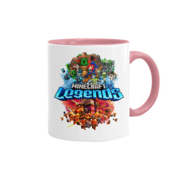 Minecraft legends, Κούπα χρωματιστή ροζ, κεραμική, 330ml