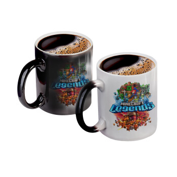 Minecraft legends, Color changing magic Mug, ceramic, 330ml when adding hot liquid inside, the black colour desappears (1 pcs)