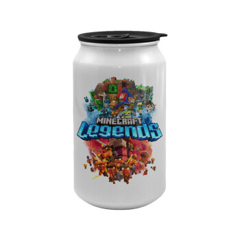Minecraft legends, Κούπα ταξιδιού μεταλλική με καπάκι (tin-can) 500ml
