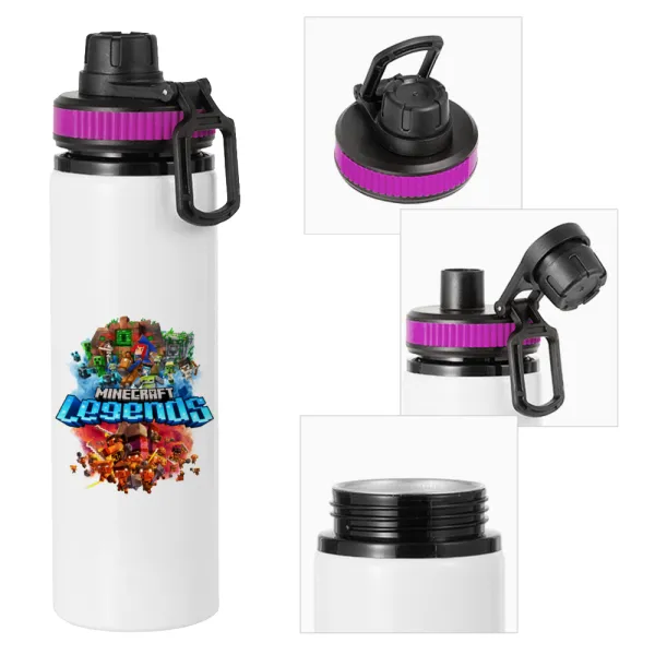 Minecraft legends — Metallic water bottle with safety lid, 850ml aluminum
