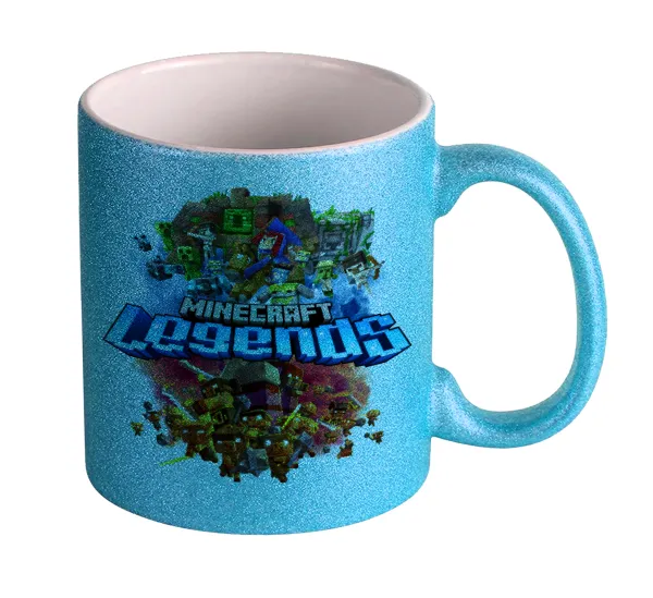Minecraft legends — Light blue glitter mug that sparkles, ceramic, 330ml
