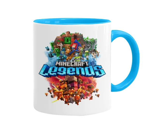 Minecraft legends — Mug colored light blue, ceramic, 330ml
