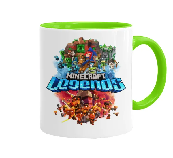 Minecraft legends — Mug colored light green, ceramic, 330ml