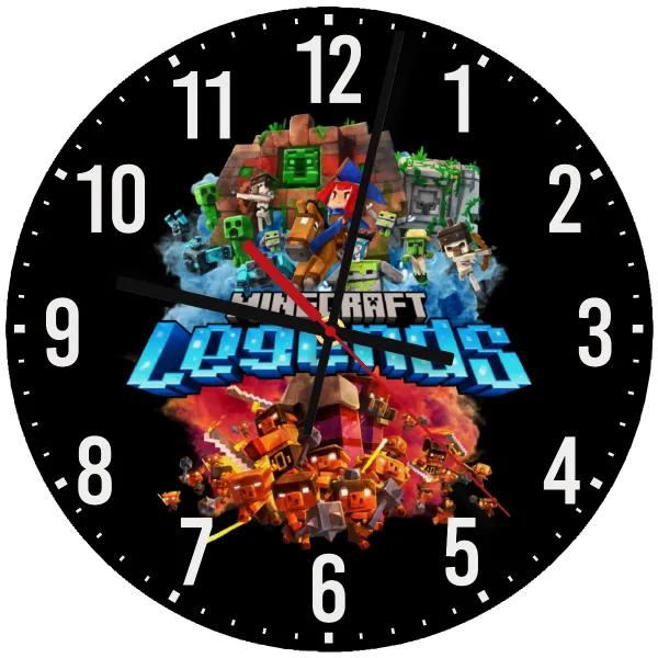 Minecraft legends — Ρολόι τοίχου ξύλινο 30cm