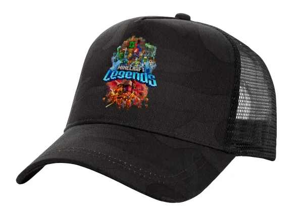 Minecraft legends — Adult Structured Trucker Hat, with Mesh, Dark Army (100% COTTON, ADULT, UNISEX, ONE SIZE)