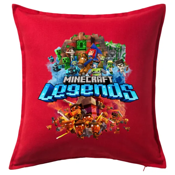 Minecraft legends — Μαξιλάρι καναπέ Κόκκινο 100% βαμβάκι, περιέχεται το γέμισμα (50x50cm)