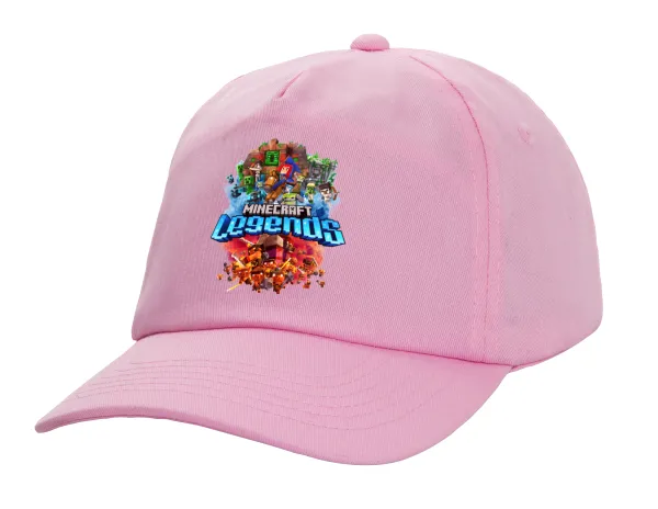 Minecraft legends — Adult Baseball Cap, 100% Cotton, PINK (COTTON, ADULT, UNISEX, ONE SIZE)
