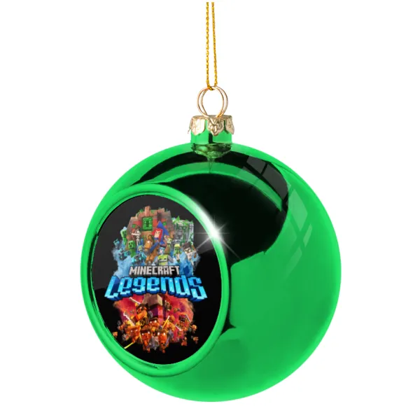 Minecraft legends — Green Christmas tree ornament ball 8cm