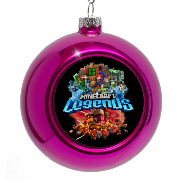 Minecraft legends — Purple Christmas tree ornament bauble 8cm