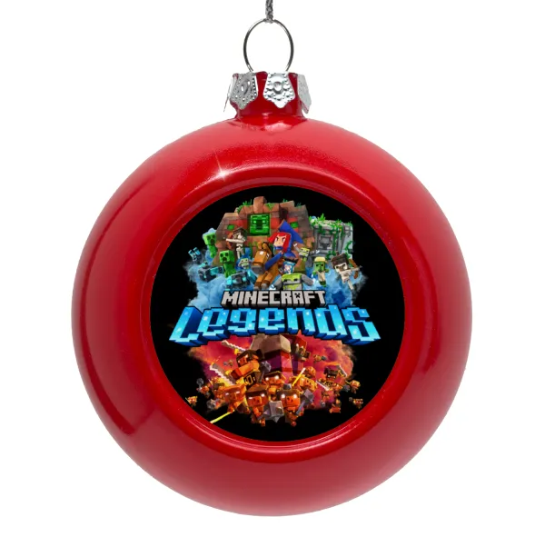 Minecraft legends — Red Christmas tree ornament bauble 8cm