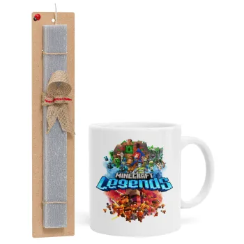 Minecraft legends, Easter Set, Ceramic Cup (330ml) & Easter aromatic flat candle (30cm) (GRAY)