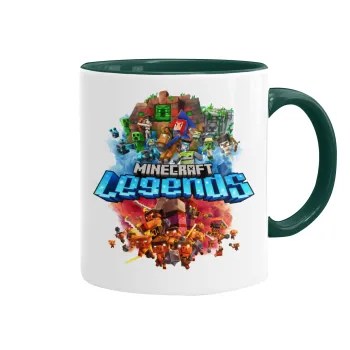 Minecraft legends, Κούπα χρωματιστή πράσινη, κεραμική, 330ml