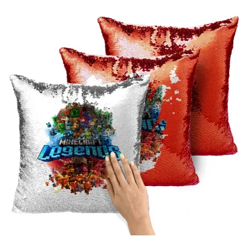 Minecraft legends, Μαξιλάρι καναπέ Μαγικό Κόκκινο με πούλιες 40x40cm περιέχεται το γέμισμα