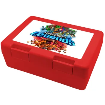 Minecraft legends, Children's cookie container RED 185x128x65mm (BPA free plastic)