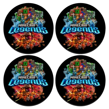 Minecraft legends, ΣΕΤ 4 Σουβέρ ξύλινα στρογγυλά (9cm)