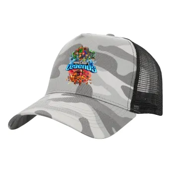 Minecraft legends, Καπέλο Ενηλίκων Structured Trucker, με Δίχτυ, (παραλλαγή) Army Camo (100% ΒΑΜΒΑΚΕΡΟ, ΕΝΗΛΙΚΩΝ, UNISEX, ONE SIZE)