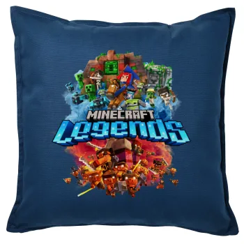 Minecraft legends, Μαξιλάρι καναπέ Μπλε 100% βαμβάκι, περιέχεται το γέμισμα (50x50cm)