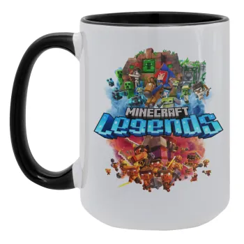 Minecraft legends, Κούπα Mega 15oz, κεραμική Μαύρη, 450ml