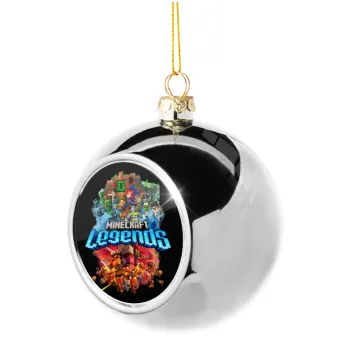 Minecraft legends, Silver 8cm Christmas tree ball ornament
