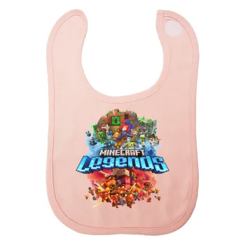 Minecraft legends, Σαλιάρα με Σκρατς ΡΟΖ 100% Organic Cotton (0-18 months)