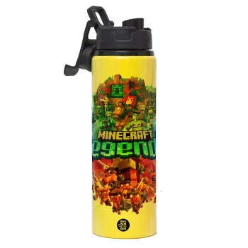 Minecraft legends, Metallic water bottle with safety lid, 850ml aluminum
