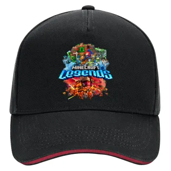 Minecraft legends, DRILL Adult Ultimate Hat BLACK/RED, (100% COTTON, ADULT, UNISEX, ONE SIZE)
