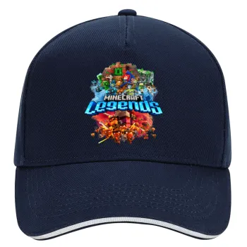 Minecraft legends, DRILL Καπέλο Ενηλίκων Ultimate ΜΠΛΕ/ΛΕΥΚΟ, (100% ΒΑΜΒΑΚΕΡΟ, ΕΝΗΛΙΚΩΝ, UNISEX, ONE SIZE)