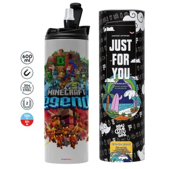 Minecraft legends, Tumbler stainless steel GREY 600ml