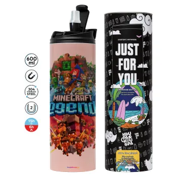 Minecraft legends, Tumbler stainless steel PINK 600ml
