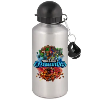 Minecraft legends, Metallic water jug, Silver, aluminum 500ml