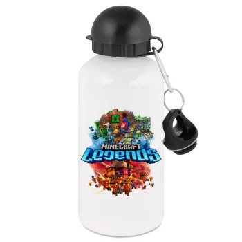 Minecraft legends, Metal water bottle, White, aluminum 500ml