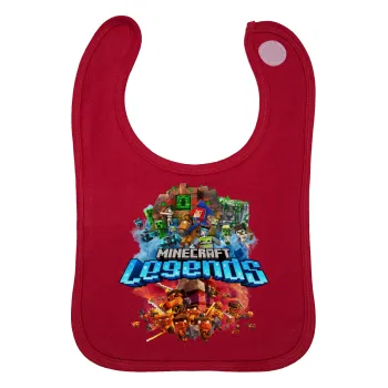 Minecraft legends, Σαλιάρα με Σκρατς Κόκκινη 100% Organic Cotton (0-18 months)