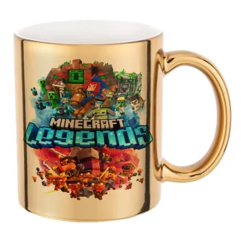 Minecraft legends, Κούπα κεραμική, χρυσή καθρέπτης, 330ml