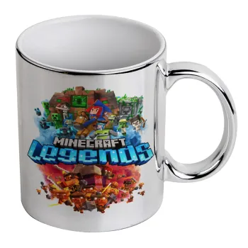 Minecraft legends, Mug ceramic, silver mirror, 330ml