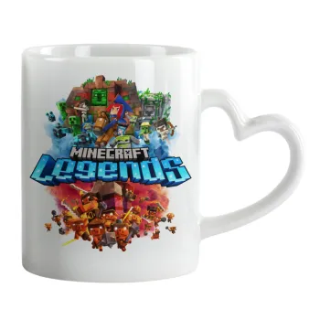 Minecraft legends, Mug heart handle, ceramic, 330ml
