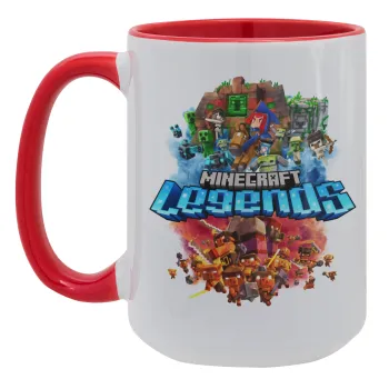 Minecraft legends, Κούπα Mega 15oz, κεραμική Κόκκινη, 450ml