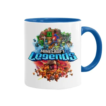 Minecraft legends, Κούπα χρωματιστή μπλε, κεραμική, 330ml