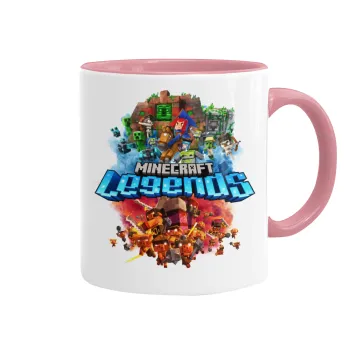 Minecraft legends, Κούπα χρωματιστή ροζ, κεραμική, 330ml